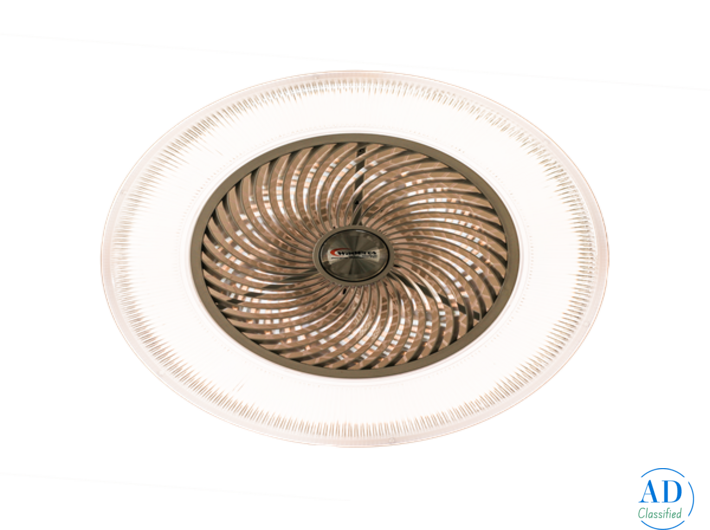 Decorative Grid Ceiling Deco Fan with LED Light