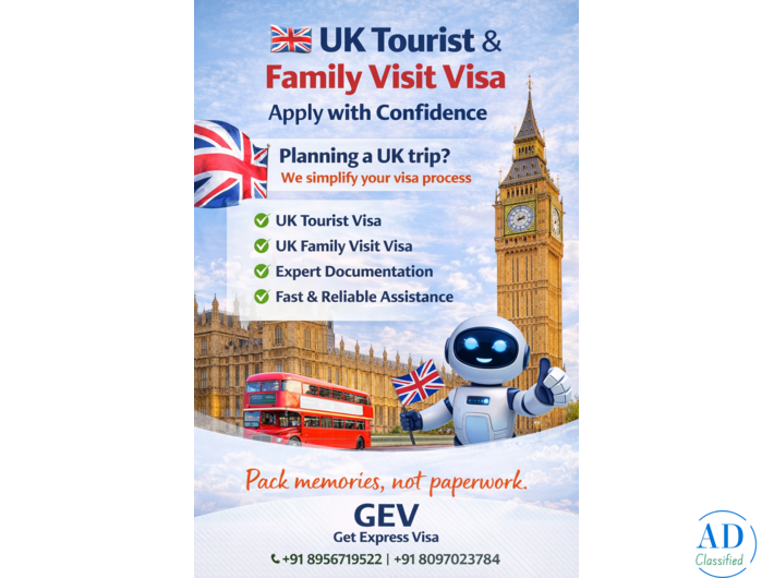UK Tourist & Family Visit Visa for Indians – Apply Easily with GEV
