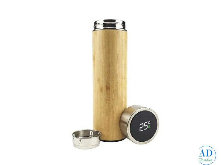 Bamboo Flask with Temperature Display