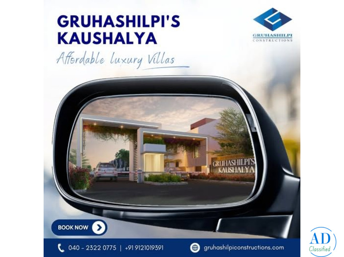 Ready to Move 4bhk Villas Near Kompally Hyderabad For Sale - Gruhashilpiconstructions