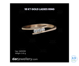 18 KT Gold Ladies Ring with Floral Diamond Design | Elegant Everyday Gold Jewellery