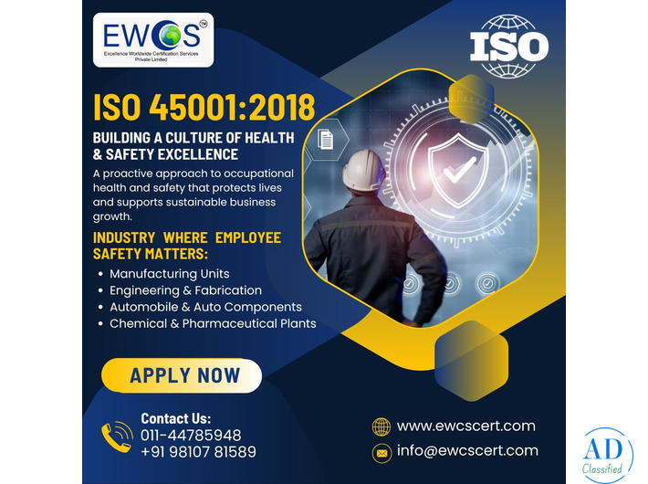 Best ISO 45001 Certification in New Delhi