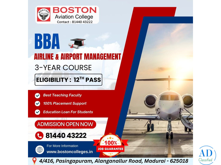 Best BBA in Airline & Airport Management in Madurai – Boston Aviation College