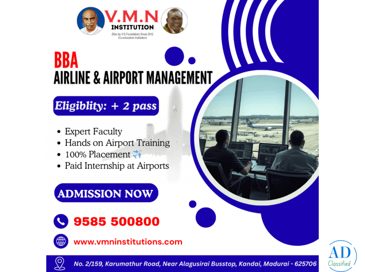 Best BBA Airline & Airport Management Course in Madurai | VMN Institute