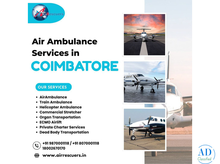 Swift Medical Flights With Trusted Care in Coimbatore