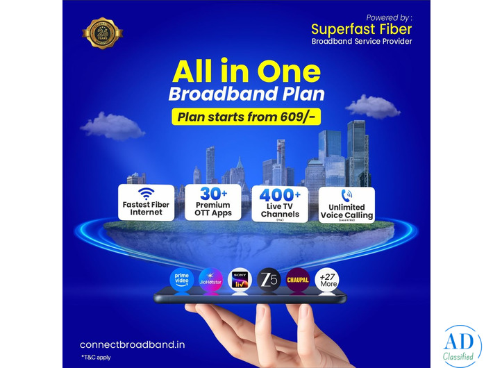Fiber Broadband in Chandigarh with Unlimited WiFi Plans