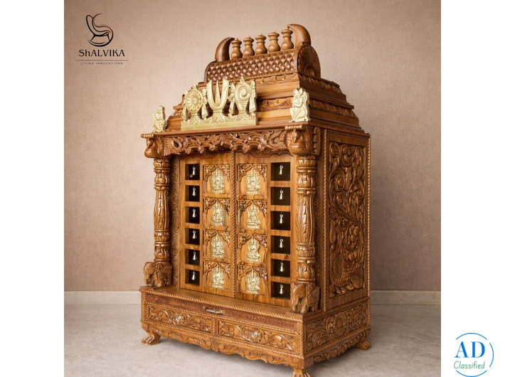 Wooden Ashta Lakshmi Temple for Home