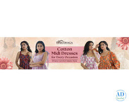 Stylish Cotton Midi Dress for Women – Soft &amp; Elegant