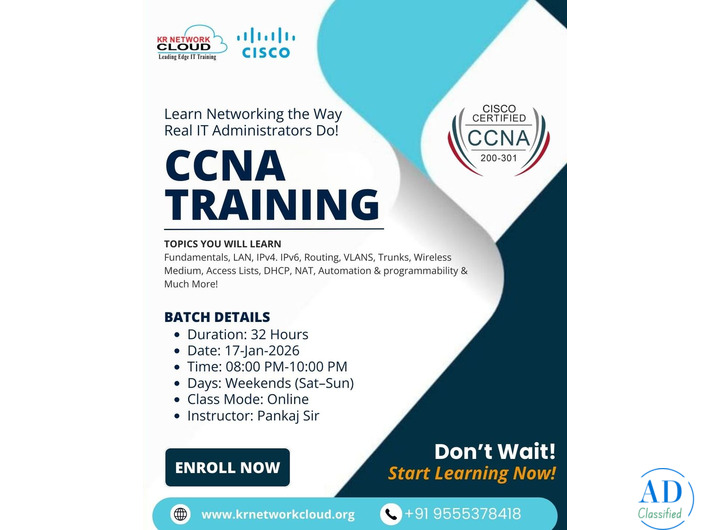 CCNA Course Training by KR Network Cloud in Delhi