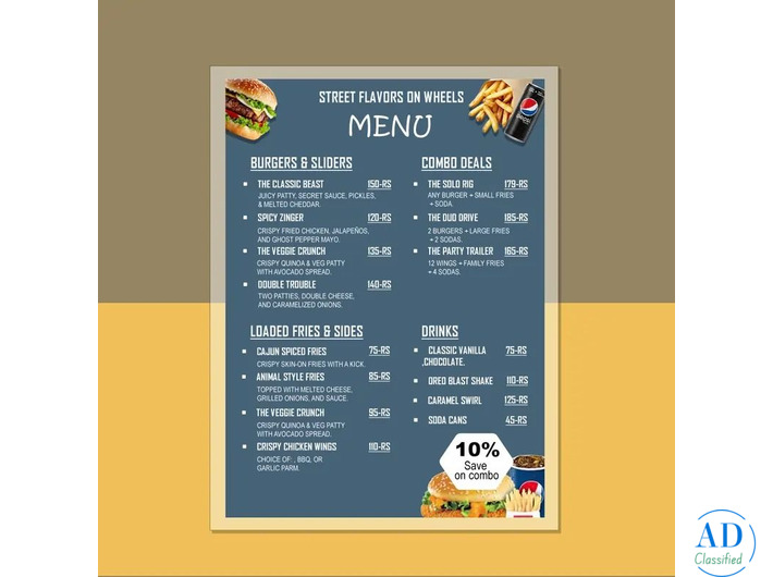 Pouch Laminated Menu Cards
