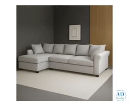 SerenityLuxe Grey L-Shaped Sectional Sofa