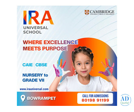 Best Cambridge School in Bowrampet | Best CBSE School in Bowrampet | IRA Universal