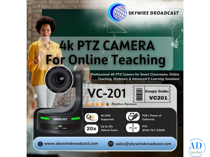 Professional 4K PTZ Camera for Smart Classrooms & E Learning