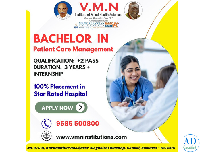 Premium College for Patient Care Management in Madurai | V.M.N. Institute