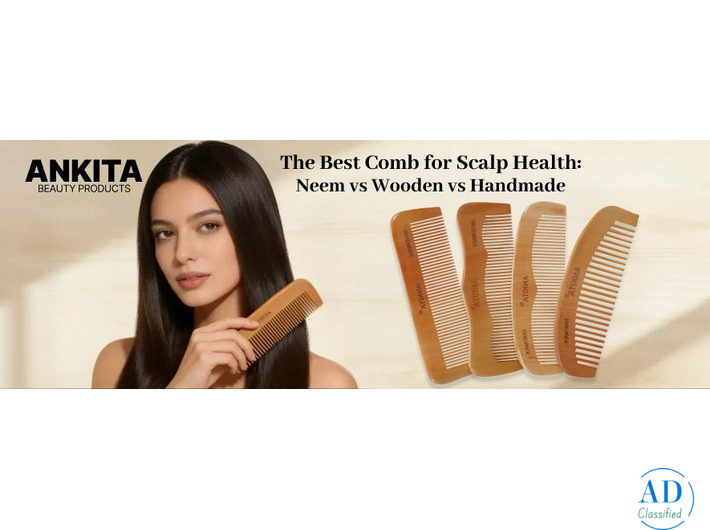 Natural Neem & Wooden Handmade Hair Combs for Healthy Hair