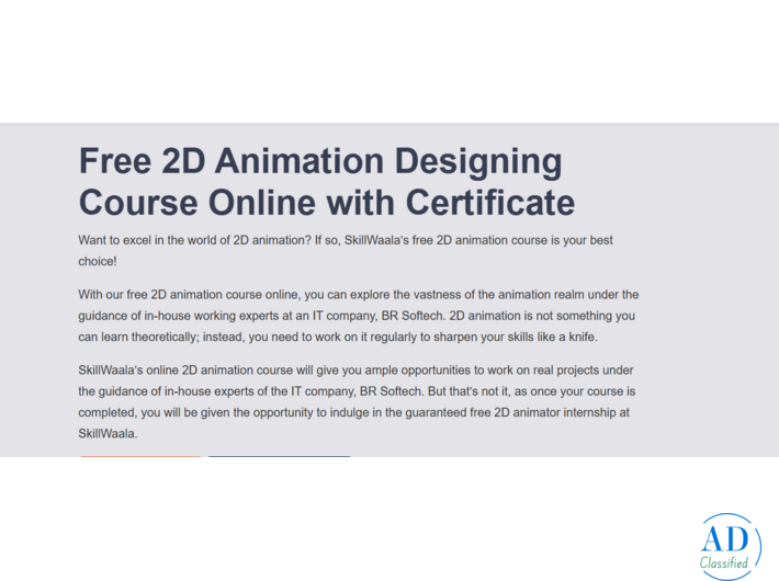 Skillwaala – Free Career-Oriented 2D Animation Course Online & Offline