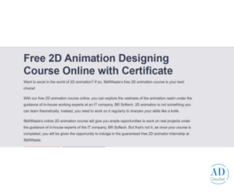 Skillwaala – Free Career-Oriented 2D Animation Course Online & Offline