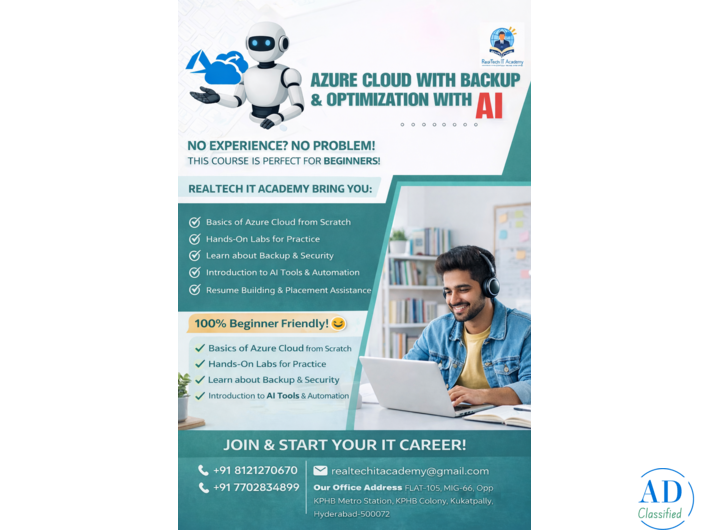 Azure Cloud with Backup & Optimization Course in Hyderabad – Beginner Friendly