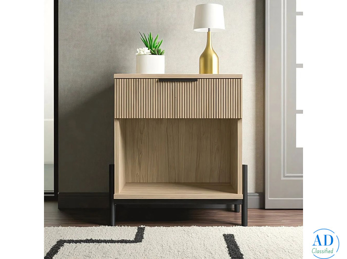 Contemporary Ribbed Nightstand