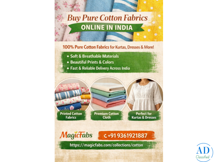 Buy cotton & silk fabric online in India