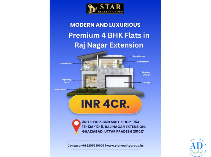 Buy Premium 4 BHK Flats in Raj Nagar Extension at Best Price
