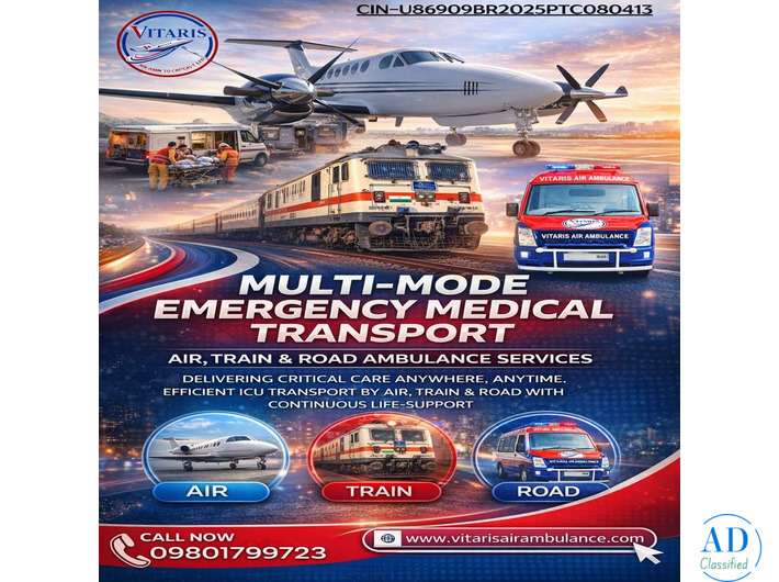 Vitaris Air Ambulance – Air, Train & Road ICU Ambulance Services in India.