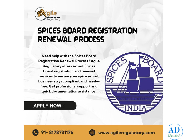 Agile Regulatory – Trusted Support for Spices Board Registration Renewal Process