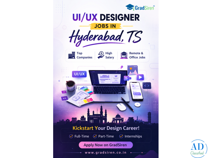 UI/UX Designer Jobs in Hyderabad, Telangana!