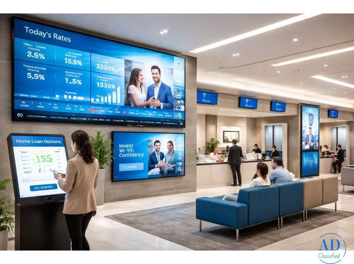 Banks Digital Signage Solution in India | Streampurple AV Display Solutions