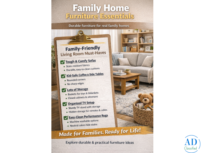 Family-Friendly Living Room Essentials for Modern Homes