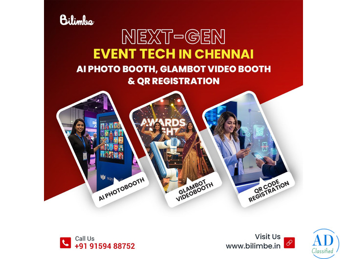Next-Gen Event Tech in Chennai: AI Photo Booth, Glambot Video Booth & QR Registration