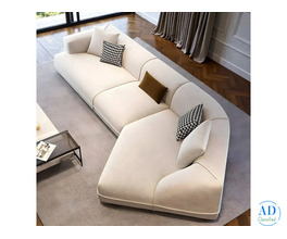 LuxeFlow Beige Curved Modular Sectional Sofa