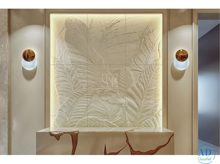 Organic Banana Leaf Pattern Wall Panels by Stone Art By SKL