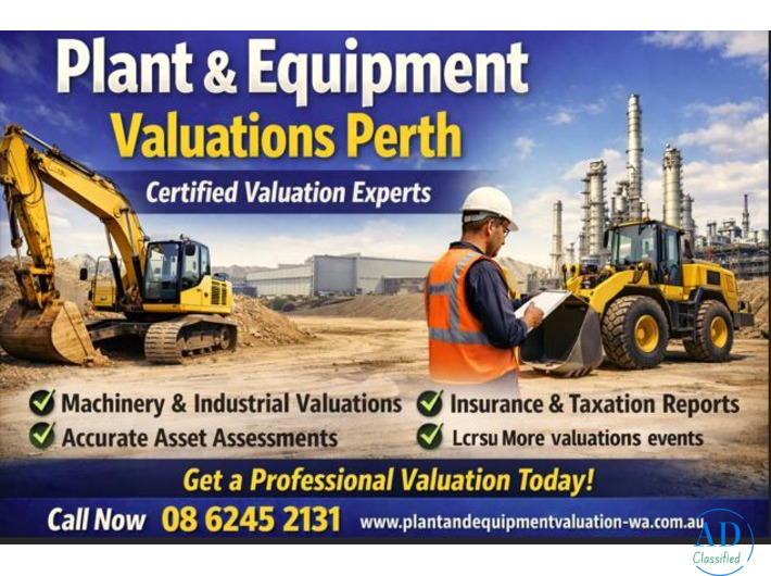 Expert Plant and Equipment Valuations Perth – Certified Asset Valuers