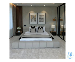 AuraPuff Light Gray Extended Platform Bed