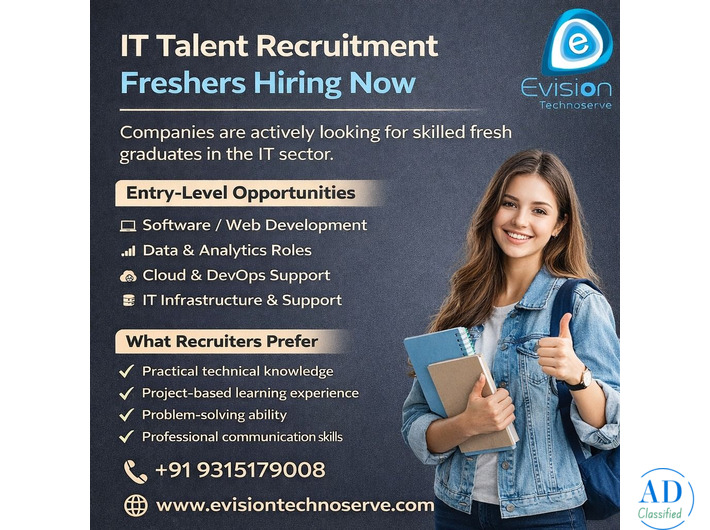 IT Talent Recruitment – Freshers Hiring Now - Evision Technoserve