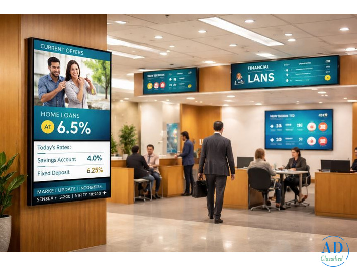 Smart Digital Signage Solutions for Banks in India Delhi Streampurple