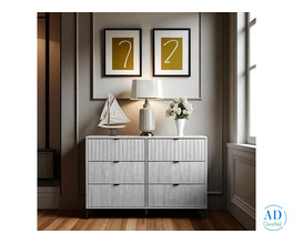 Modern Gray Ribbed Dresser