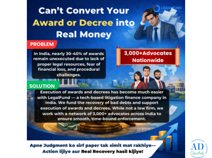 Decree Execution Funding India | Award Enforcement