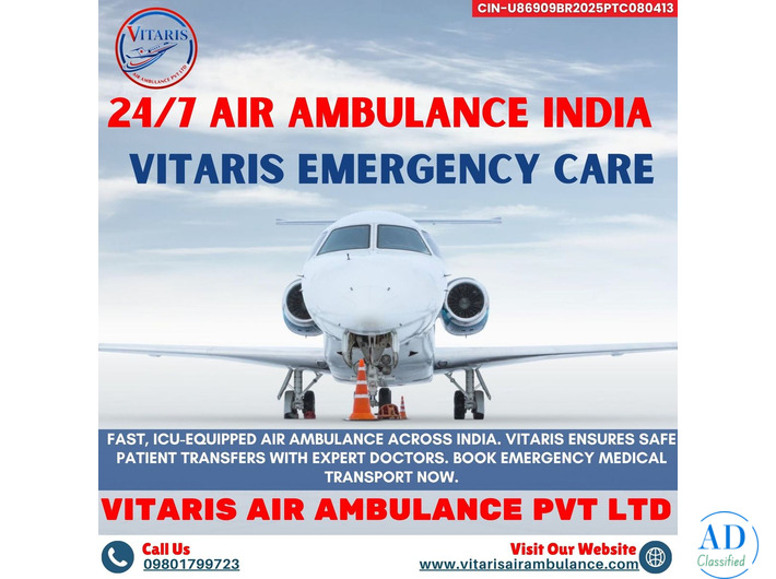 24/7 Air Ambulance India | Vitaris Emergency Care