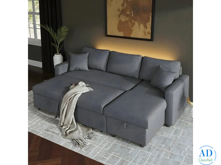 Eclipse Gray Modular L-Sectional Sofa with Chaise Lounge