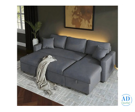Eclipse Gray Modular L-Sectional Sofa with Chaise Lounge