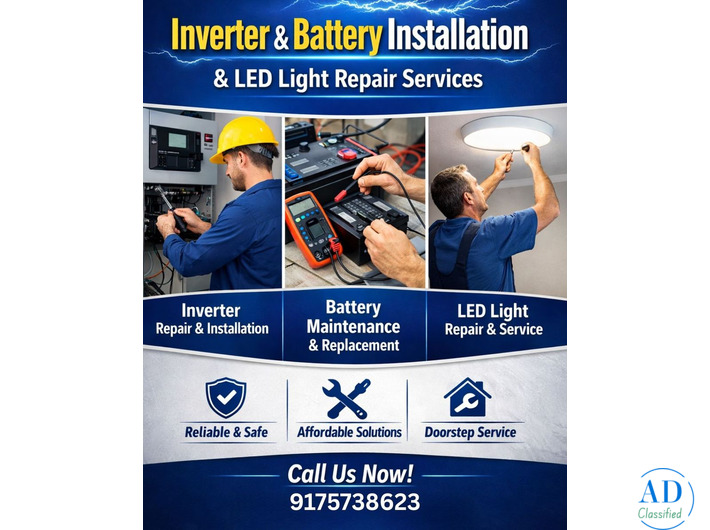 Electrical Repairing Services | Inverter & Battery Installation | LED Light Repair at Home