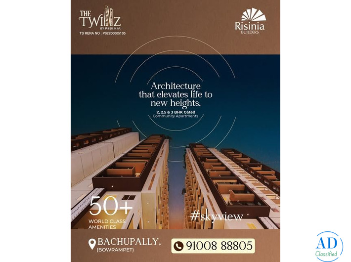 Flats for Sale in Bachupally, Bowrampet | The Twinz by Risinia