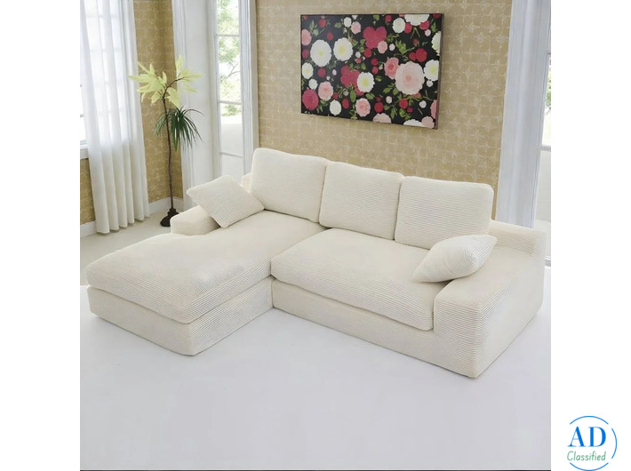 Plush Corduroy Sectional