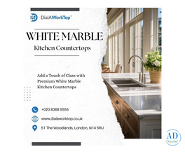 White Marble Kitchen Countertops | DialAWorkTop