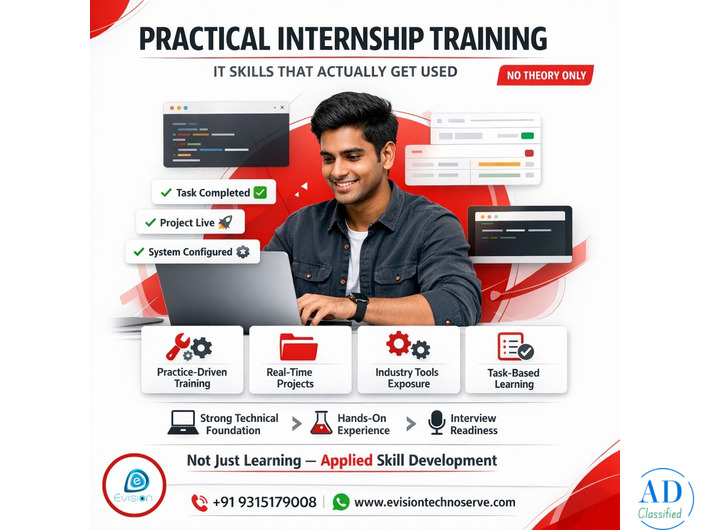 Practical Internship Training – No Theory Only Execution - Evision Technoserve