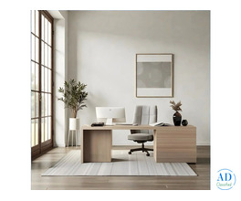 EliteFlow Light Neutral L-Shaped Executive Desk