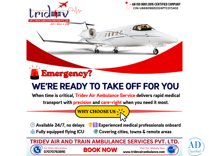 Tridev Air Ambulance Services in Patna – Because Every Life Matters.