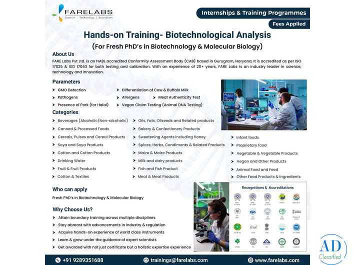 Build Your Career with Biotechnology Training Lab Programs